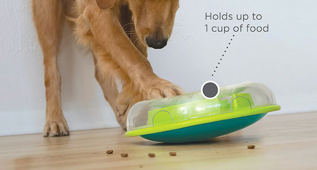 WOBBLE BOWL - SLOW FEEDER & DOG PUZZLE IN ONE - Nina Ottosson Treat Puzzle  Games for Dogs & Cats
