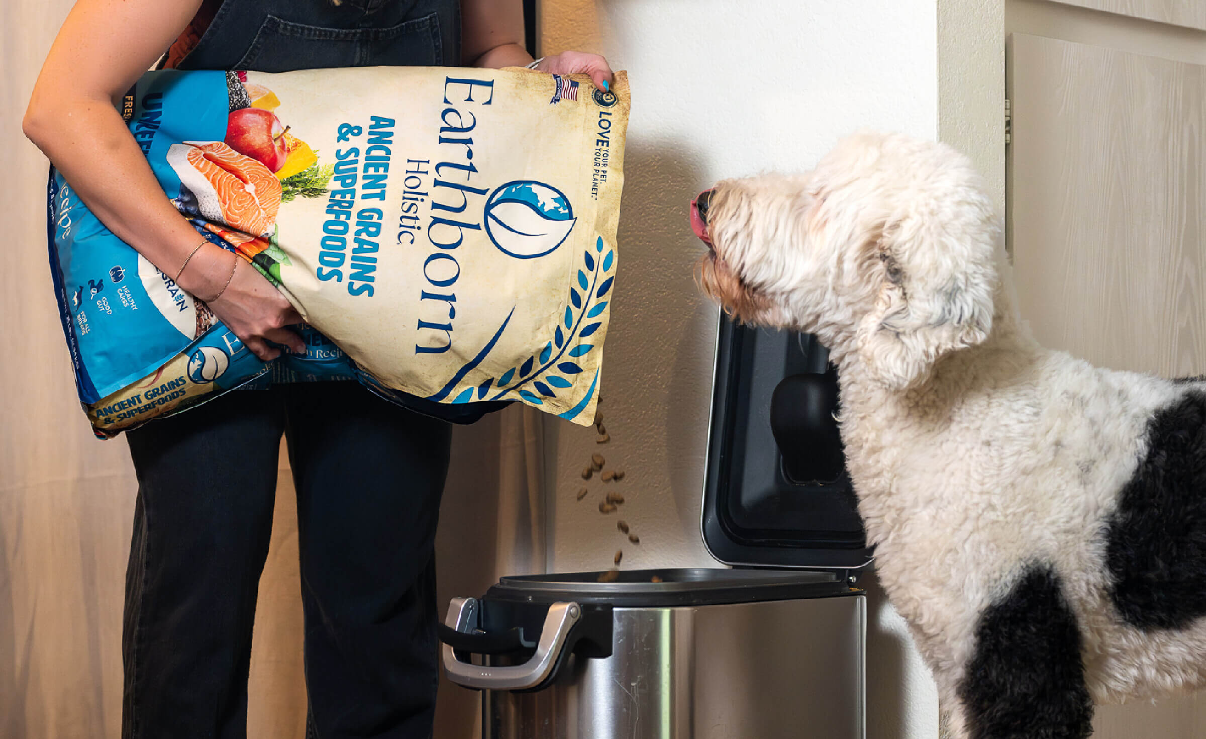 Dog dumping food bowl best sale